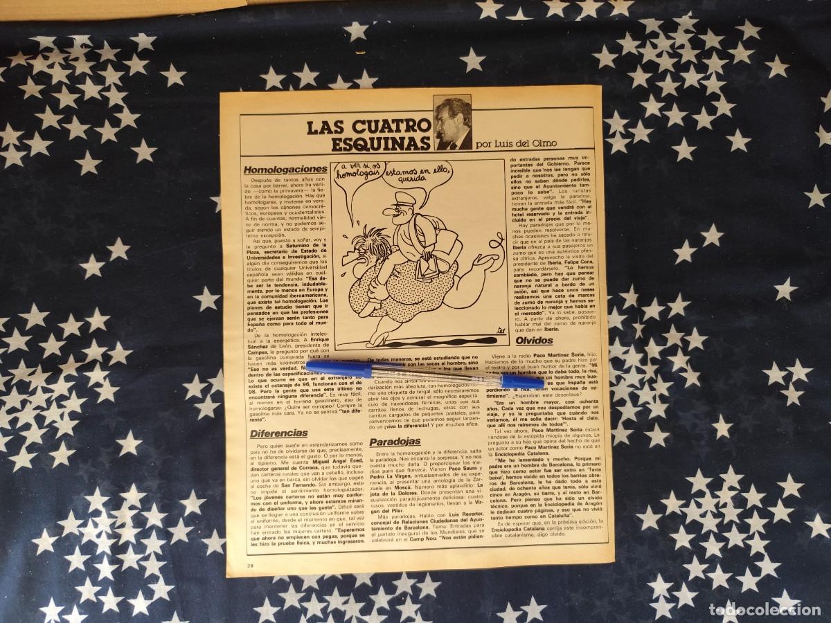 Coleccionismo de revista Intervi&uacute;: Las cuatro esquinas Luis del Olmo Recorte/Cliping Revista Interviu 305 - 1982