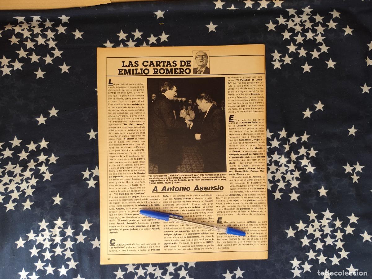 Coleccionismo de revista Intervi&uacute;: Las cartas de Emilio Romero Recorte/Cliping Revista Interviu 306 - 1982