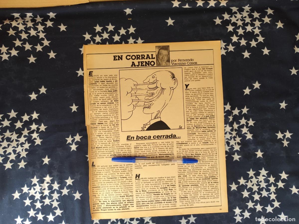 Coleccionismo de revista Intervi&uacute;: El corral ajeno Vizca&iacute;no Casas Recorte/Cliping Revista Interviu 306 - 1982