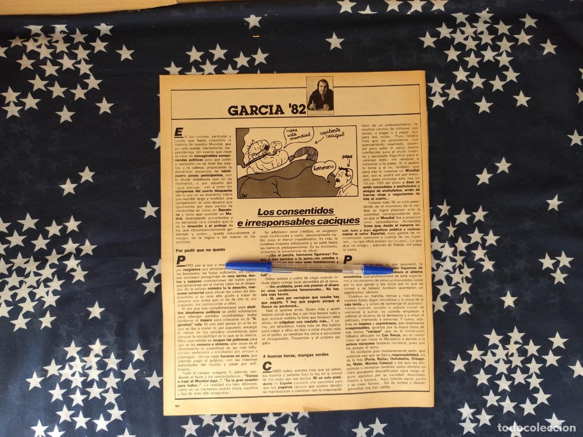 Coleccionismo de revista Intervi&uacute;: Garc&iacute;a 82 Recorte/Cliping Revista Interviu 307 - 1982
