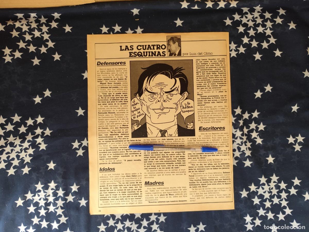 Coleccionismo de revista Intervi&uacute;: Las cuatro esquinas Luis del Olmo Recorte/Cliping Revista Interviu 307 - 1982