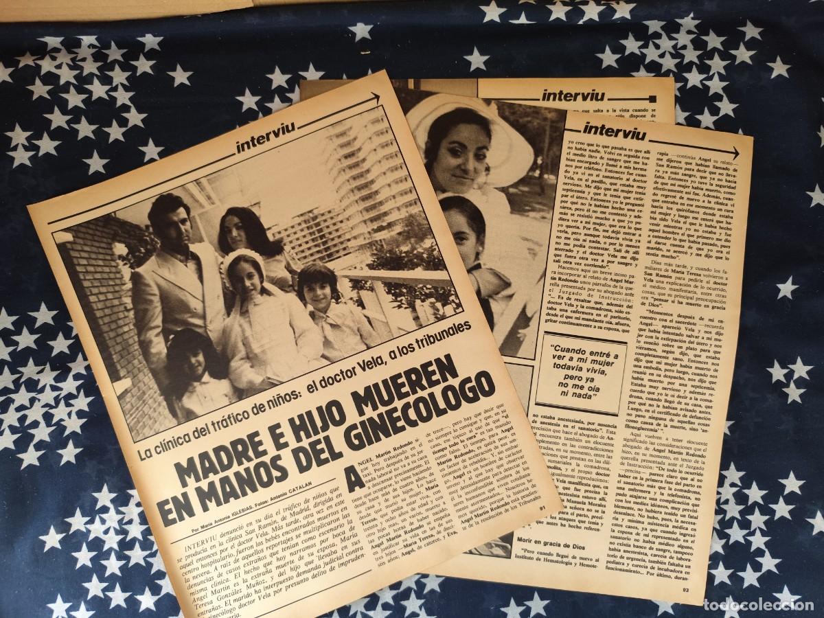 Coleccionismo de revista Intervi&uacute;: Madre e hijo mueren en manos del ginec&oacute;logo Recorte/Cliping Revista Interviu 308 - 1982