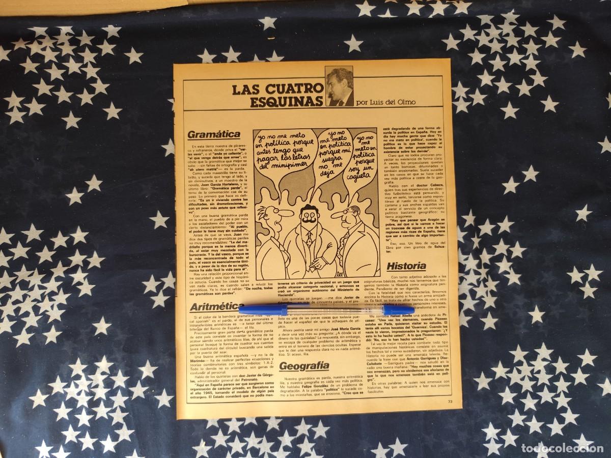Coleccionismo de revista Intervi&uacute;: Las cuatro esquinas Luis del Olmo Recorte/Cliping Revista Interviu 308 - 1982