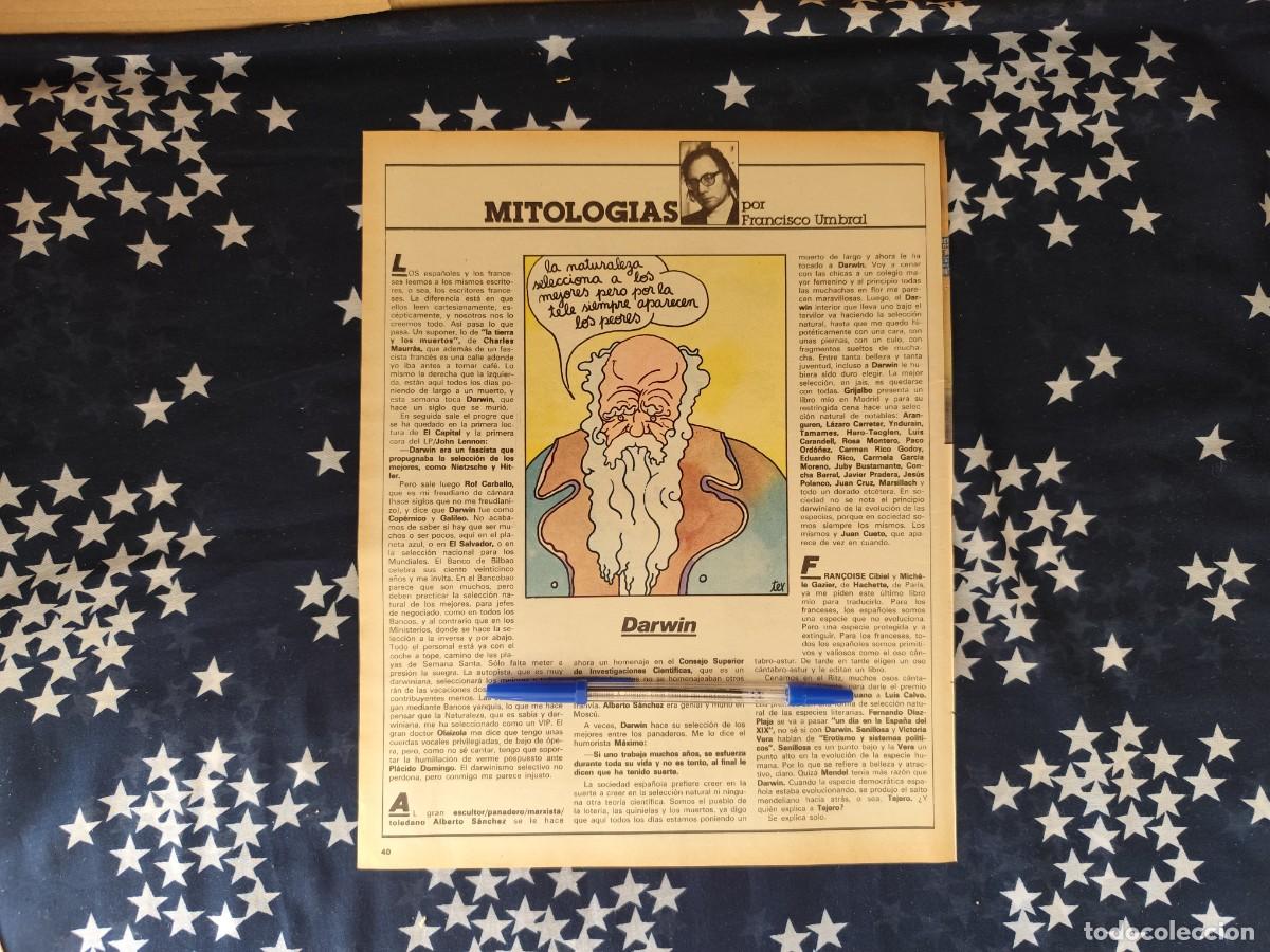 Coleccionismo de revista Intervi&uacute;: Mitolog&iacute;as Francisco Umbral Recorte/Cliping Revista Interviu 308 - 1982