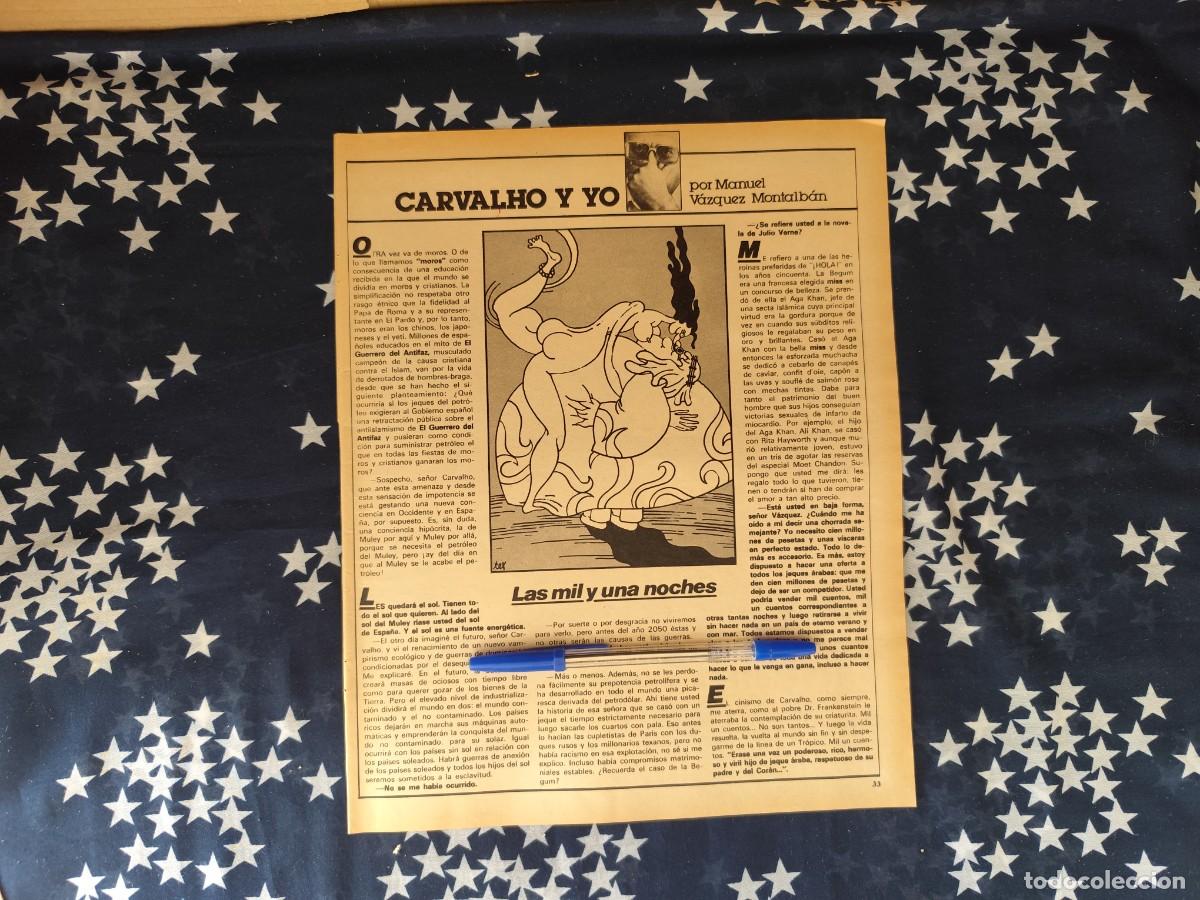Coleccionismo de revista Intervi&uacute;: Carvalho y yo V&aacute;zquez Montalb&aacute;n Recorte/Cliping Revista Interviu 308 - 1982