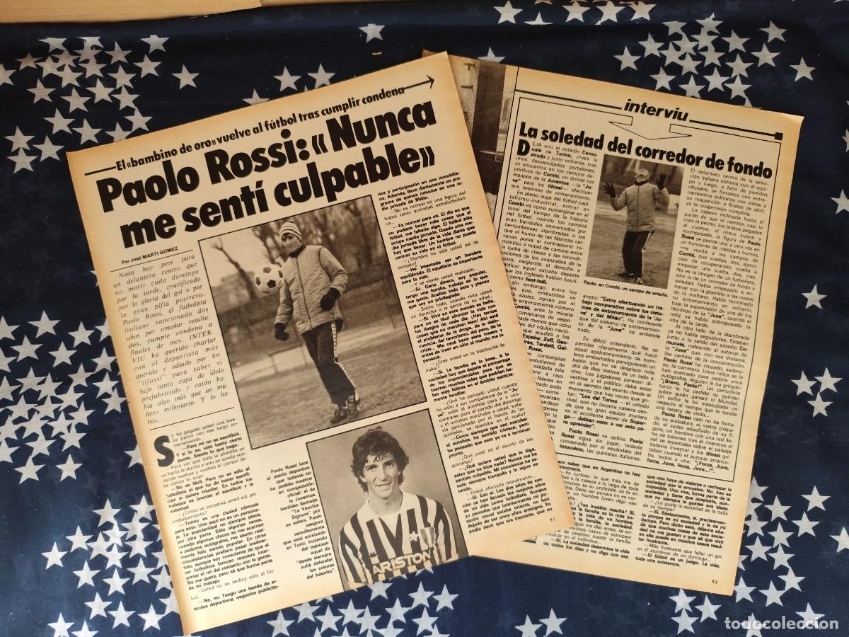 Coleccionismo de revista Intervi&uacute;: Paolo Rossi Nunca me senti culpable Recorte/Cliping Revista Interviu 309 - 1982