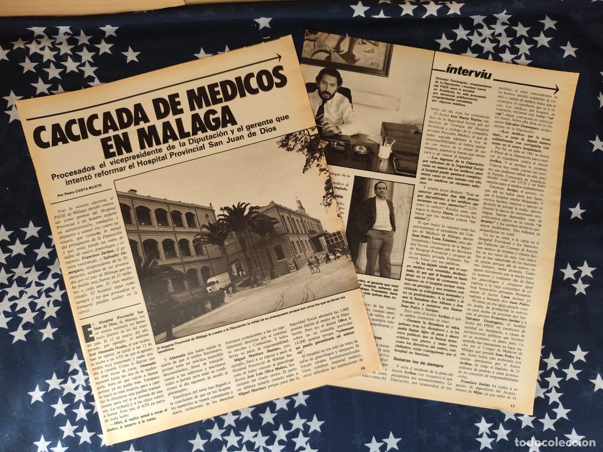 Coleccionismo de revista Intervi&uacute;: Cacicada de m&eacute;dicos en M&aacute;laga Recorte/Cliping Revista Interviu 309 - 1982