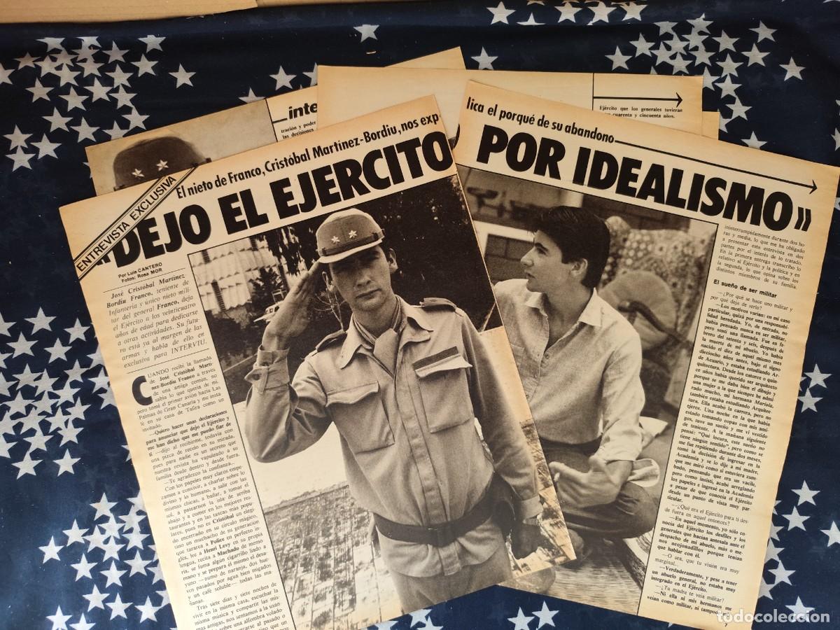 Coleccionismo de revista Intervi&uacute;: Crist&oacute;bal Mart&iacute;nez-Bordiu deja el ej&eacute;rcito por idealismo Recorte/Cliping Revista Interviu 309 - 1982