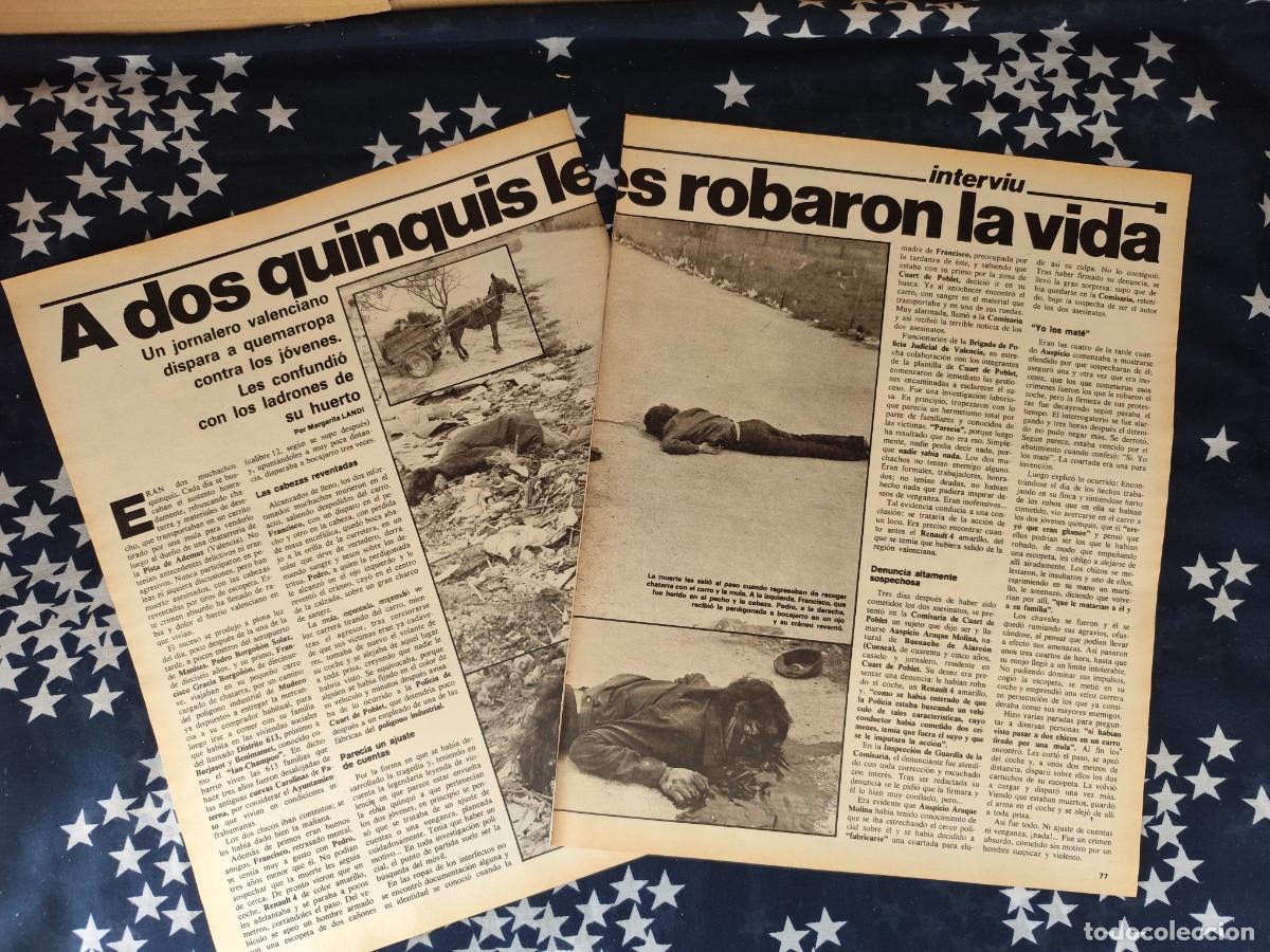 Coleccionismo de revista Intervi&uacute;: A dos quinquis les robaron la vida Recorte/Cliping Revista Interviu 310 - 1982