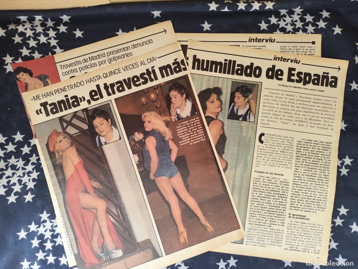 Coleccionismo de revista Intervi&uacute;: Tania el travesti m&aacute;s humillado de Espa&ntilde;a Recorte/Cliping Revista Interviu 310 - 1982