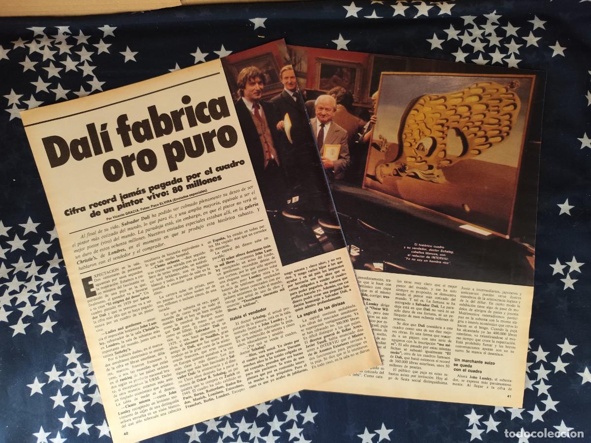 Coleccionismo de revista Intervi&uacute;: Dal&iacute; fabrica oro puro Recorte/Cliping Revista Interviu 310 - 1982