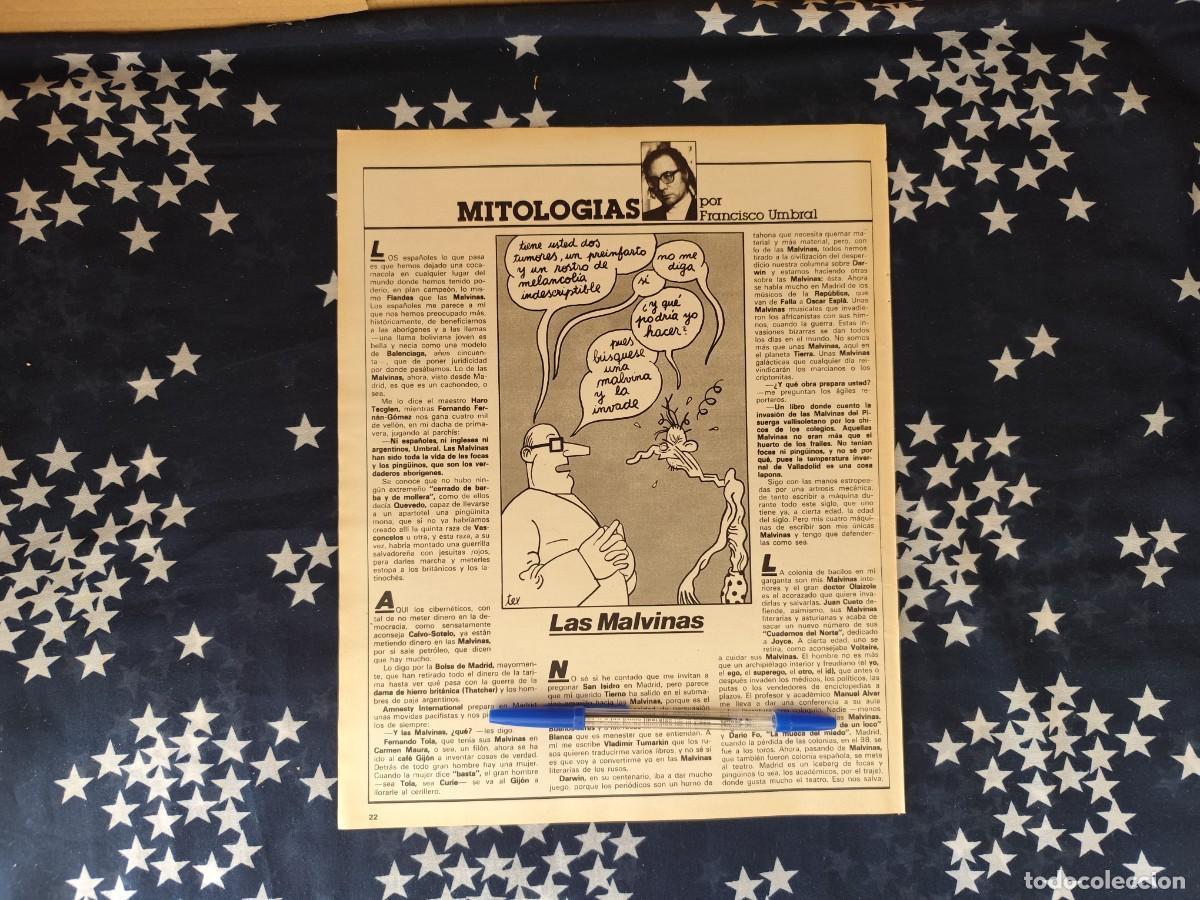 Coleccionismo de revista Intervi&uacute;: Mitolog&iacute;as Francisco Umbral Recorte/Cliping Revista Interviu 310 - 1982