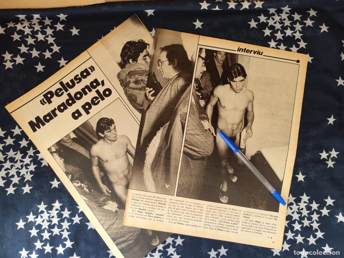 Coleccionismo de revista Intervi&uacute;: Pe&ntilde;usa Maradona a pelo Recorte/Cliping Revista Interviu 311 - 1982
