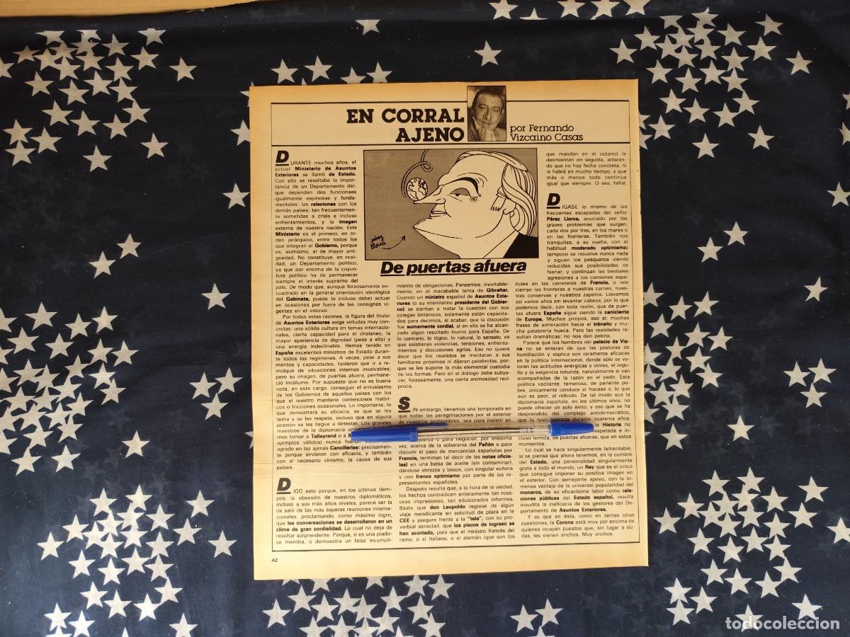 Coleccionismo de revista Intervi&uacute;: En corral ajeno Vizca&iacute;no Casas Recorte/Cliping Revista Interviu 311 - 1982
