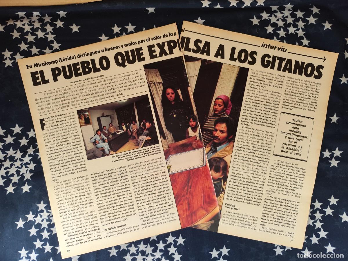 Coleccionismo de revista Intervi&uacute;: Miralcamp el pueblo que expulsa a los gitanos Recorte/Cliping Revista Interviu 311 - 1982