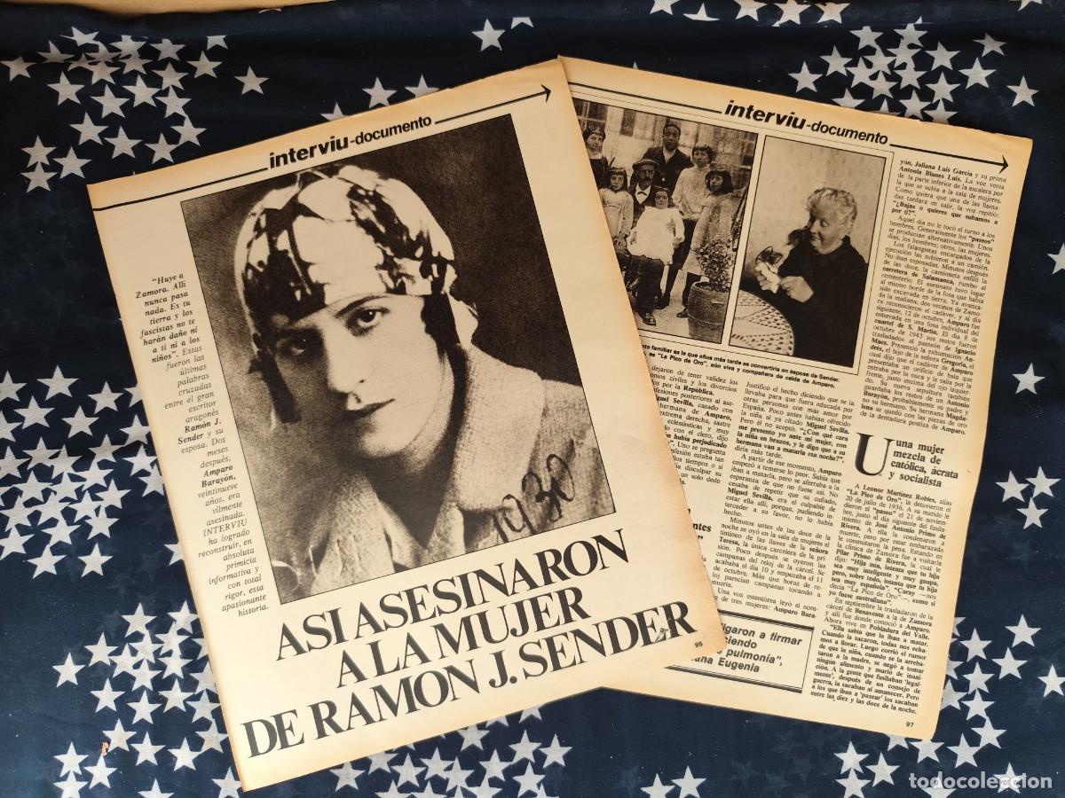 Coleccionismo de revista Intervi&uacute;: As&iacute; asesinaron a la mujer de Ram&oacute;n J. Sender Recorte/Cliping Revista Interviu 312- 1982