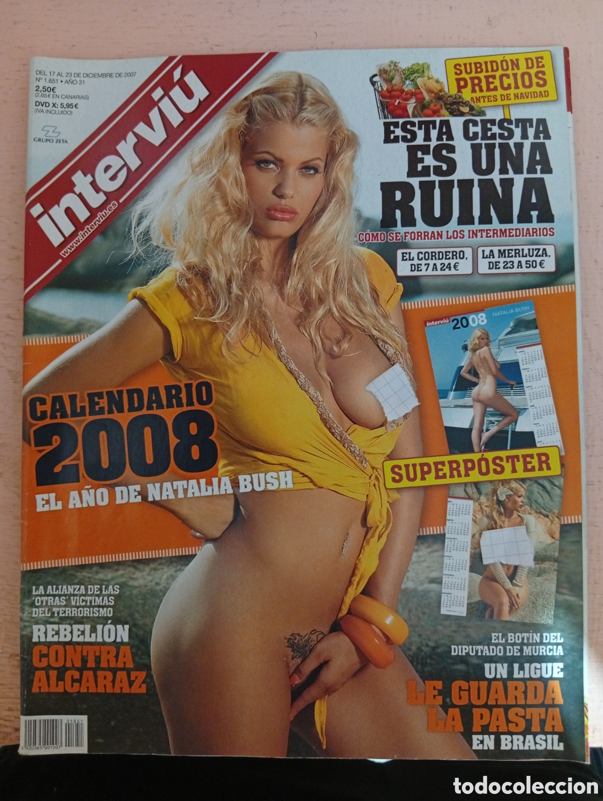 Coleccionismo de revista Intervi&uacute;: Revista interviu n&uacute;mero 1651,Natalia Bush