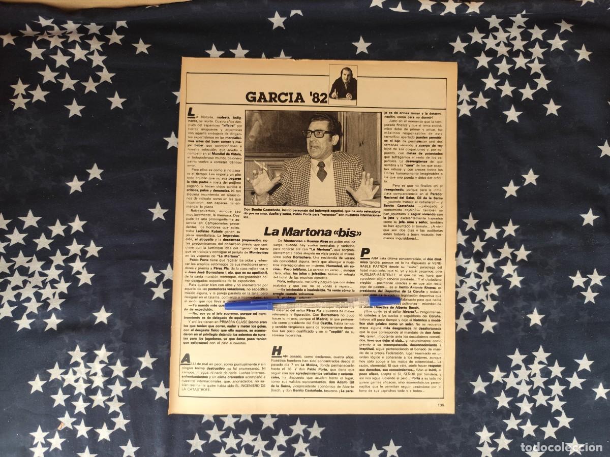 Coleccionismo de revista Intervi&uacute;: Garc&iacute;a '82 Recorte/Cliping Revista Interviu 313- 1982