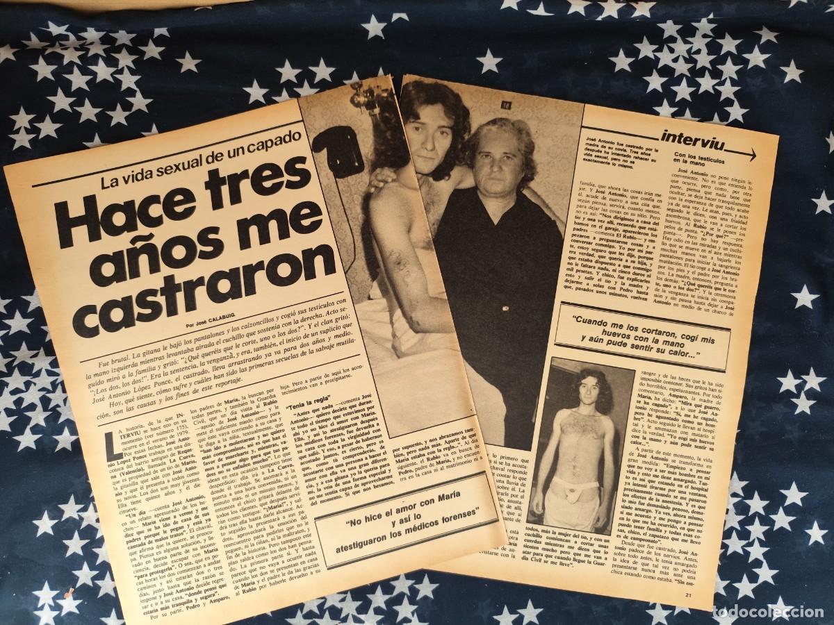 Coleccionismo de revista Intervi&uacute;: Hace tres a&ntilde;os me castraron Recorte/Cliping Revista Interviu 313- 1982