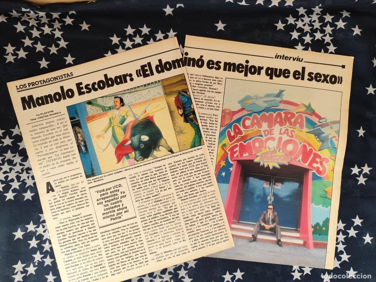 Coleccionismo de revista Intervi&uacute;: Manolo Escobar el domin&oacute; es mejor que el sexo Recorte/Cliping Revista Interviu 314-1982