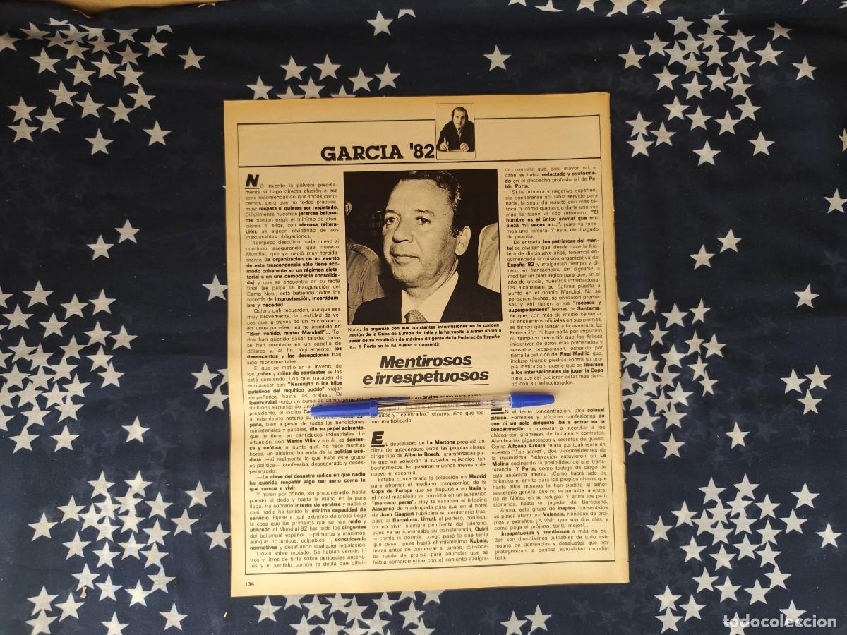 Coleccionismo de revista Intervi&uacute;: Garc&iacute;a '82 Recorte/Cliping Revista Interviu 315-1982