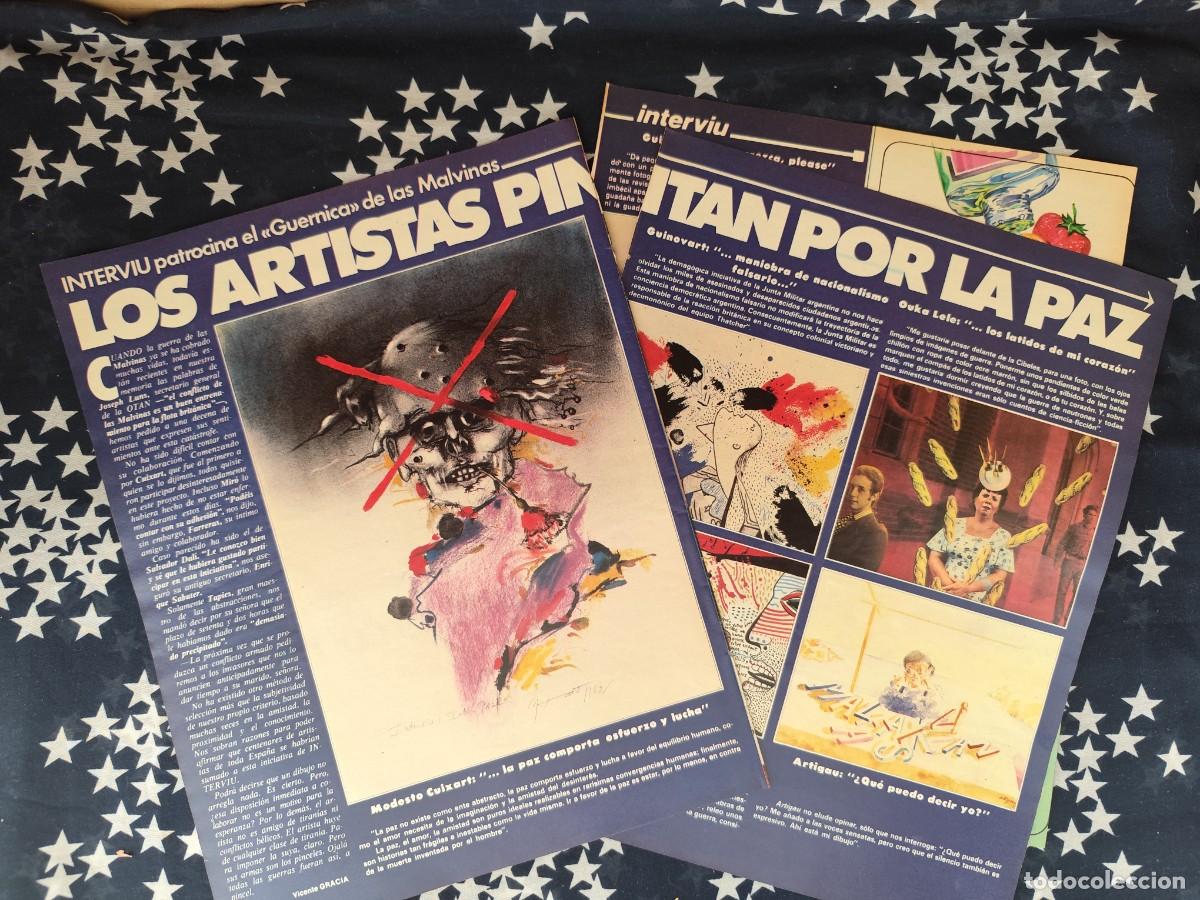 Coleccionismo de revista Intervi&uacute;: Los artistas pintan por la paz Recorte/Cliping Revista Interviu 315-1982
