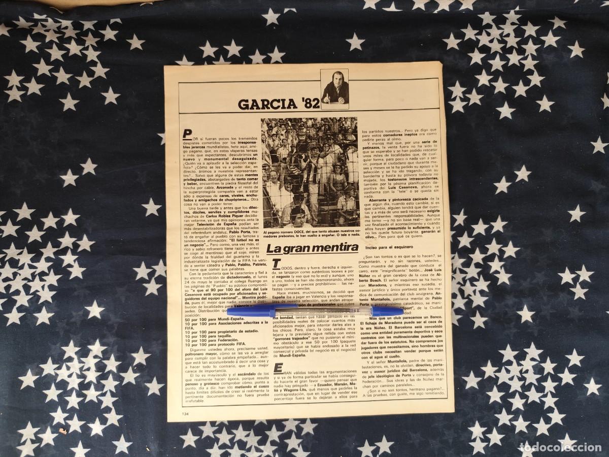 Coleccionismo de revista Intervi&uacute;: Garc&iacute;a '82 Recorte/Cliping Revista Interviu 316-1982
