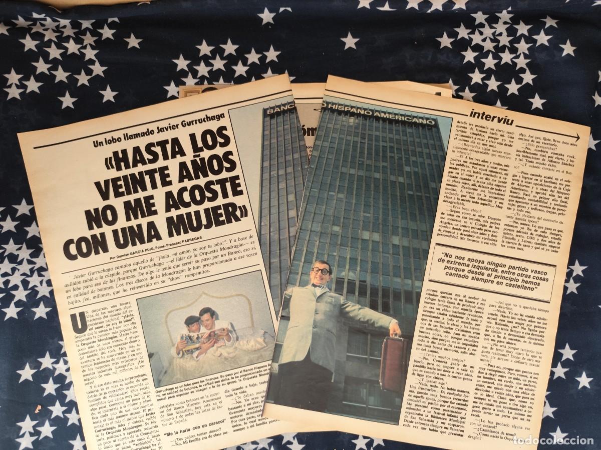Coleccionismo de revista Intervi&uacute;: Un lobo llamado Javier Gurruchaga Recorte/Cliping Revista Interviu 316-1982