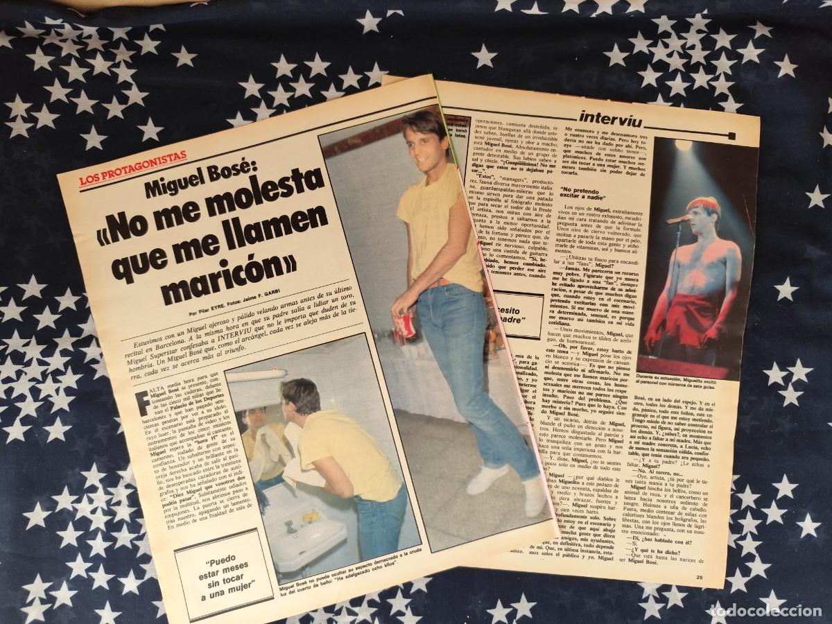 Coleccionismo de revista Intervi&uacute;: Miguel Bos&eacute; No me molesta que me llamen maricon Recorte/Cliping Revista Interviu 316-1982