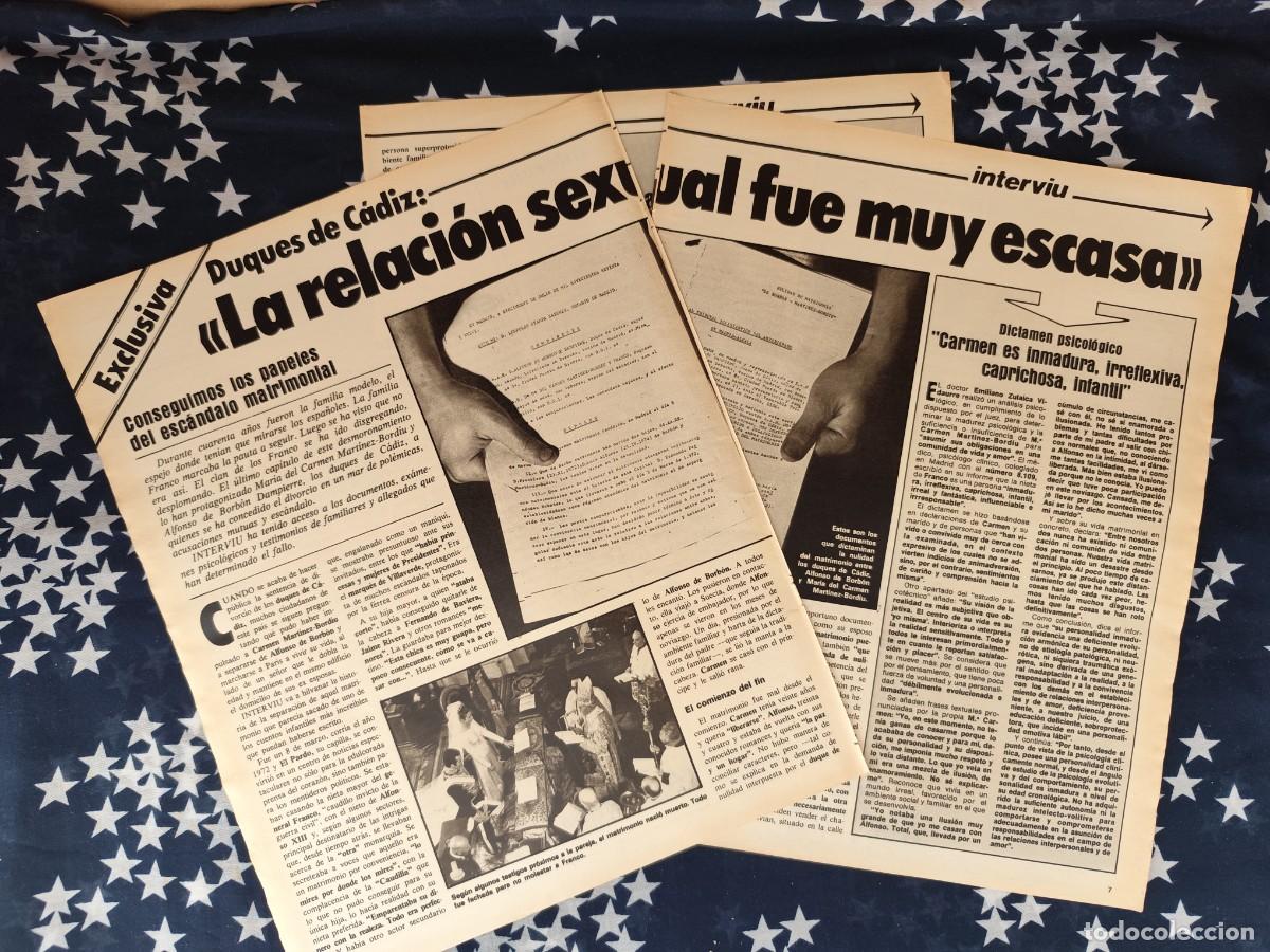 Coleccionismo de revista Intervi&uacute;: Duques de C&aacute;diz La relaci&oacute;n sexual fue muy escasa Recorte/Cliping Revista Interviu 316-1982