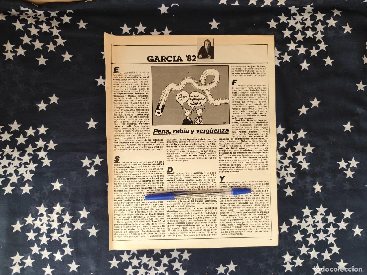 Coleccionismo de revista Intervi&uacute;: Garc&iacute;a '82 Recorte/Cliping Revista Interviu 317-1982