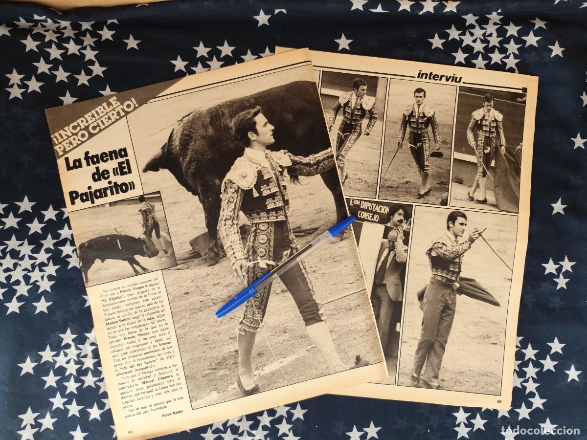 Coleccionismo de revista Intervi&uacute;: Ferm&iacute;n Vioque la faena del pajarito Recorte/Cliping Revista Interviu 317-1982