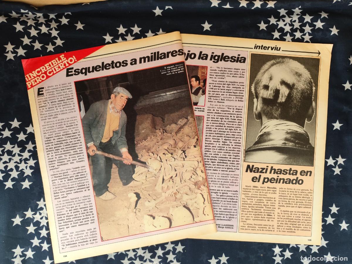 Coleccionismo de revista Intervi&uacute;: Esqueletos a millar bajo la Iglesia Recorte/Cliping Revista Interviu 317-1982