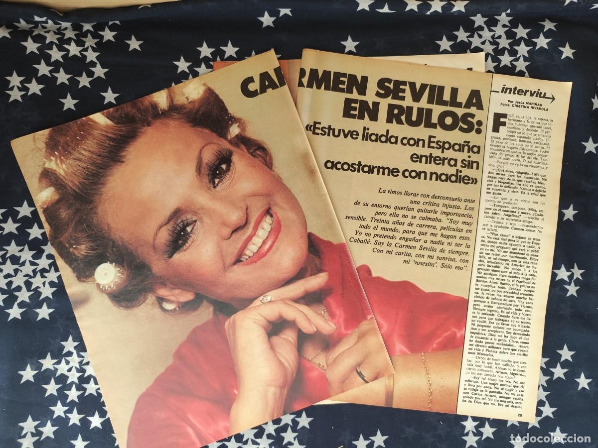 Coleccionismo de revista Intervi&uacute;: Carmen Sevilla en rulos Recorte/Cliping Revista Interviu 319-1982
