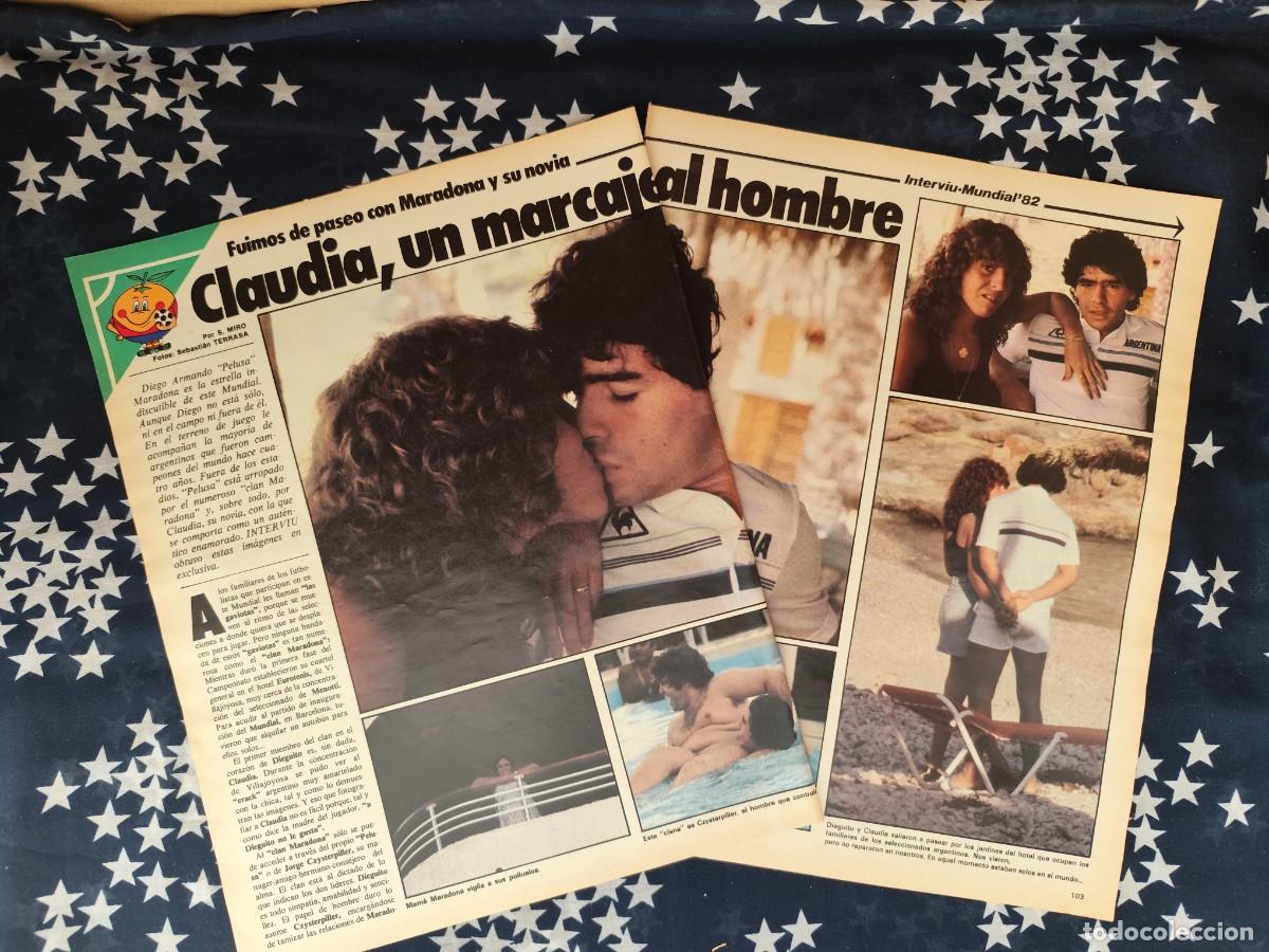 Coleccionismo de revista Intervi&uacute;: Fuimos de paseo con Maradona y su novia Recorte/Cliping Revista Interviu 320-1982