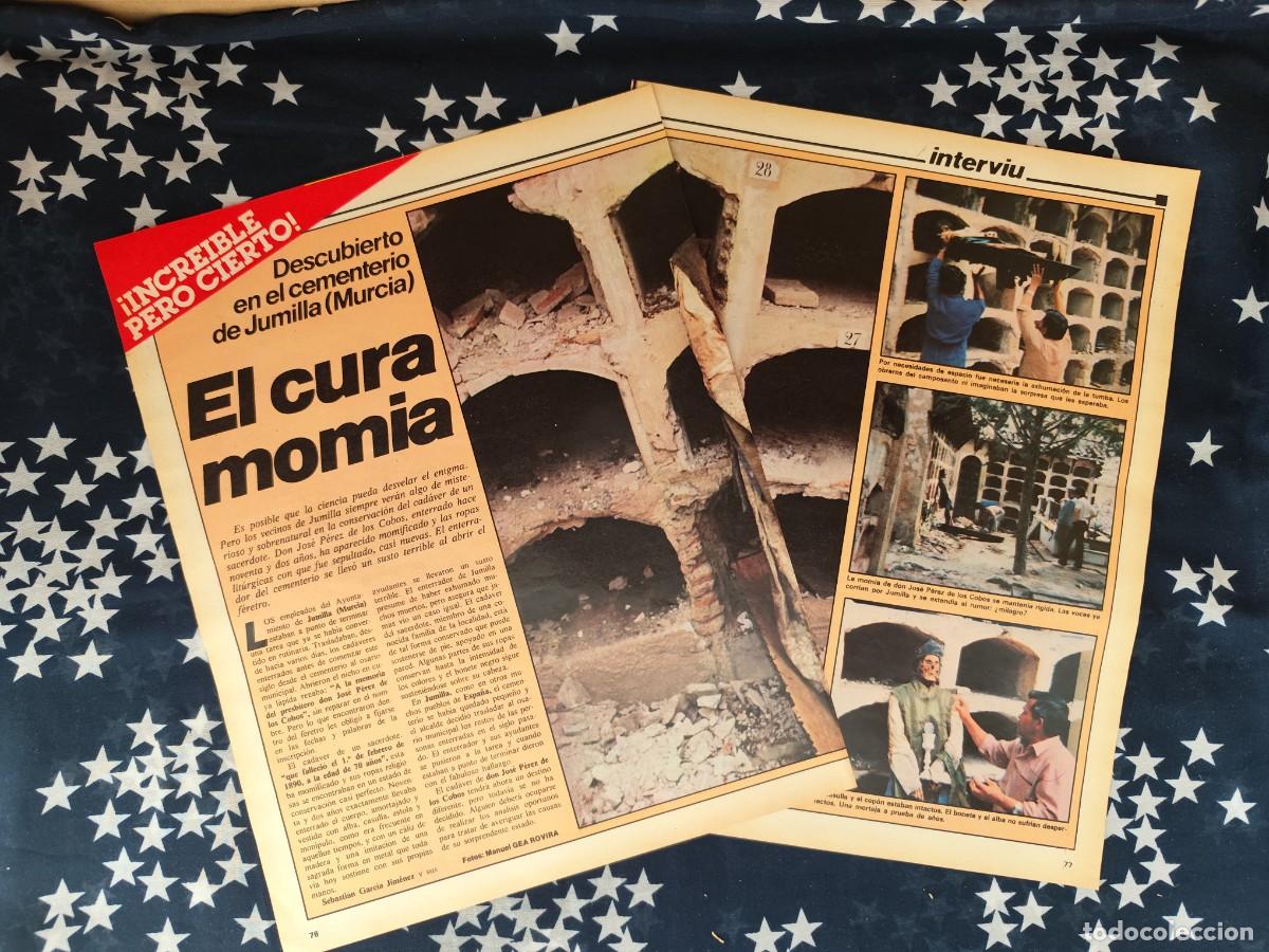 Coleccionismo de revista Intervi&uacute;: Descubierto en el cementerio de Jumilla El cura momia Recorte/Cliping Revista Interviu 320-1982