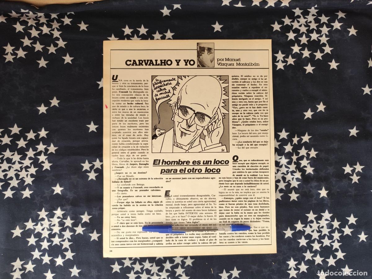 Coleccionismo de revista Intervi&uacute;: Carvalho y yo V&aacute;zquez Montalb&aacute;n Recorte/Cliping Revista Interviu 320-1982