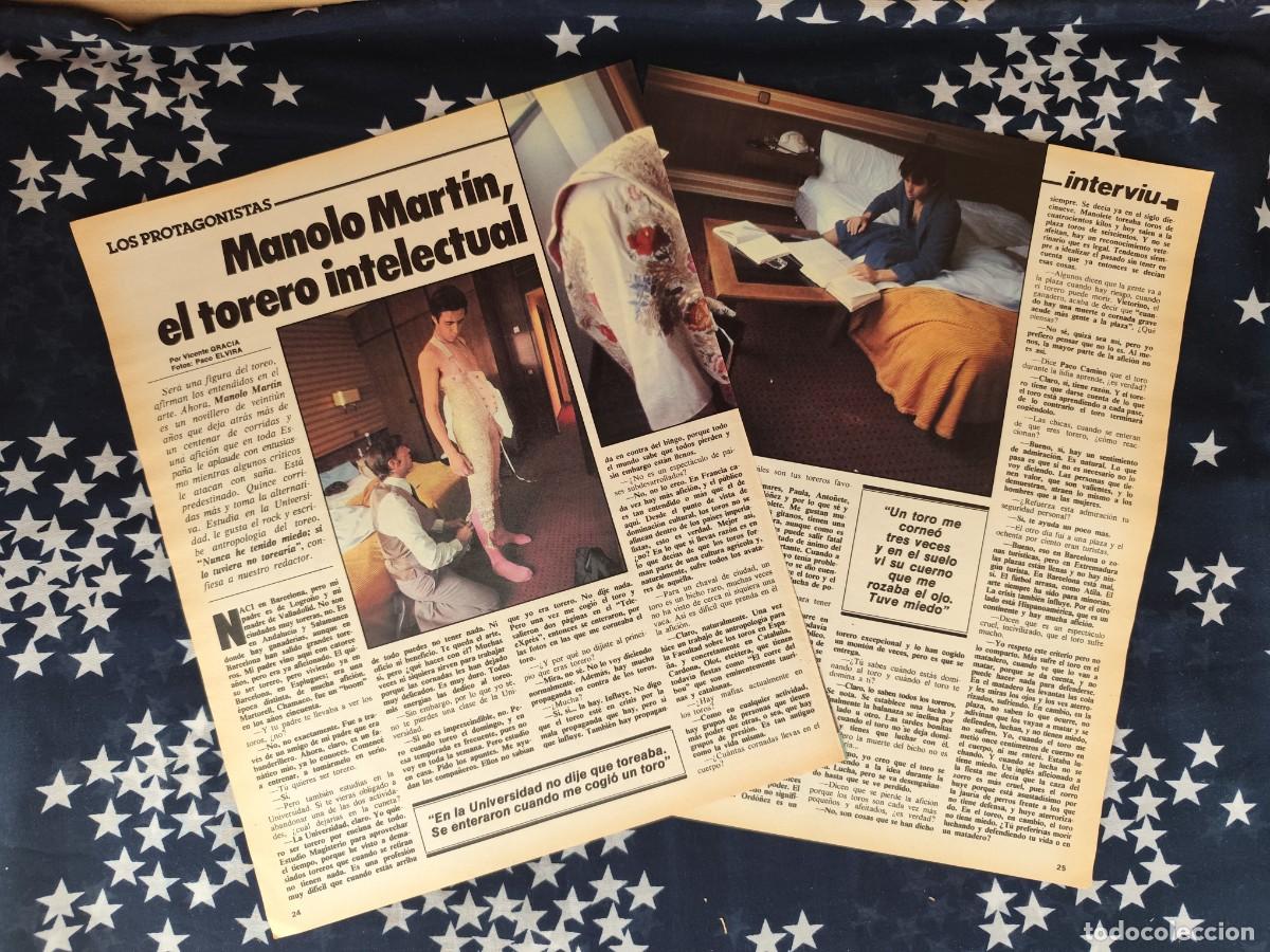 Coleccionismo de revista Intervi&uacute;: Manolo Mart&iacute;n , el torero intelectual Recorte/Cliping Revista Interviu 320-1982