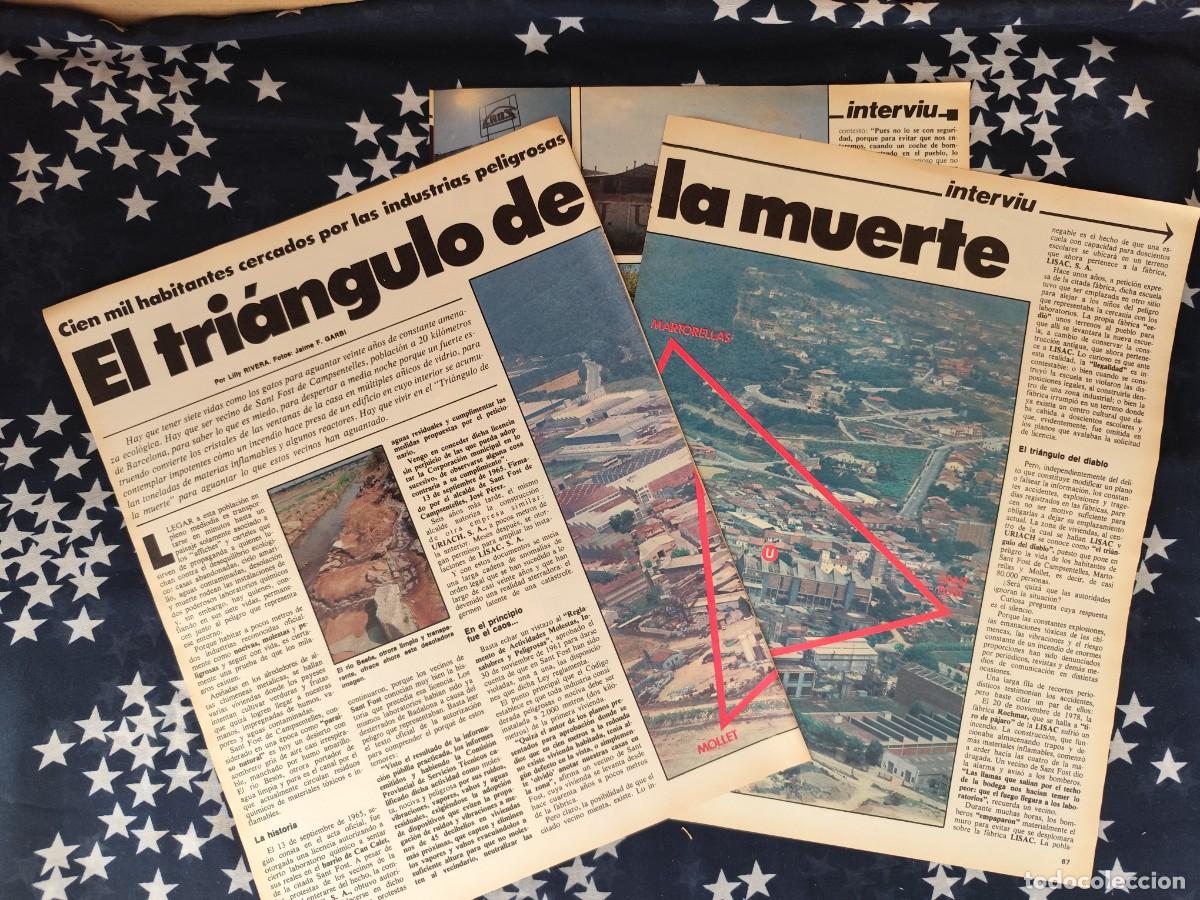 Coleccionismo de revista Intervi&uacute;: El tri&aacute;ngulo de la muerte Recorte/Cliping Revista Interviu 323-1982