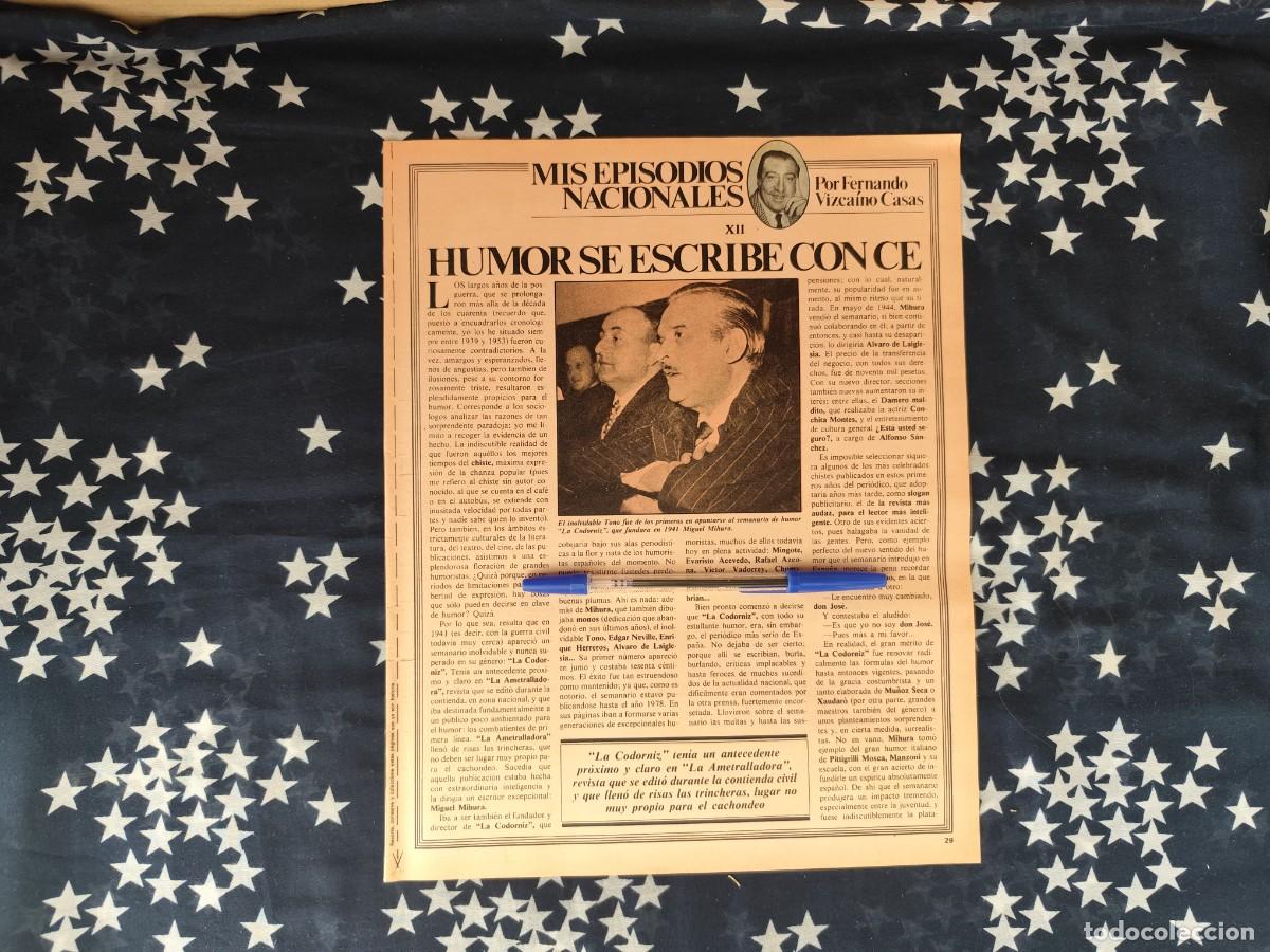 Coleccionismo de revista Intervi&uacute;: Mis episodios nacionales Vizca&iacute;no Casas Recorte/Cliping Revista Interviu 323-1982