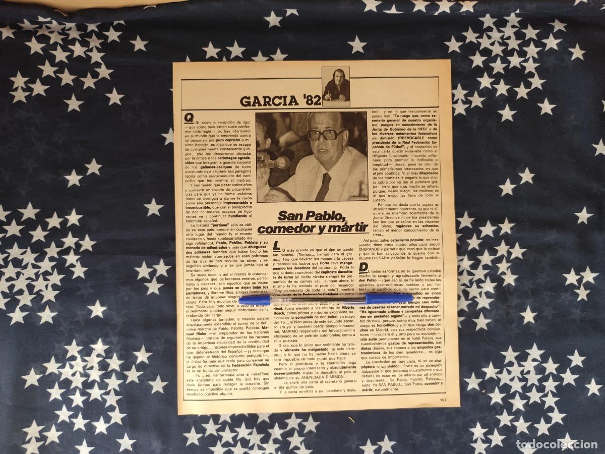 Coleccionismo de revista Intervi&uacute;: Garc&iacute;a '82 Recorte/Cliping Revista Interviu 324-1982