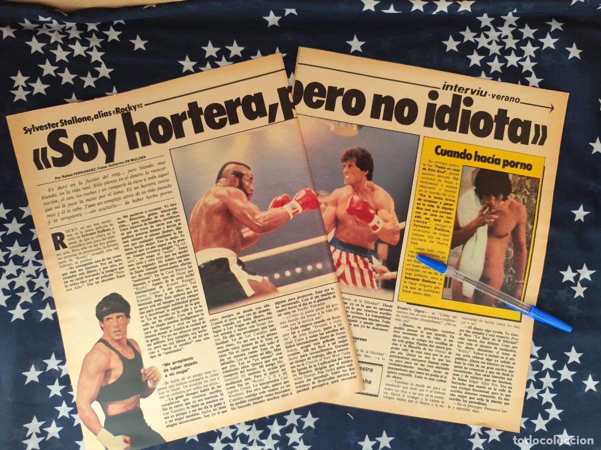 Coleccionismo de revista Intervi&uacute;: Sylvester Stallone Soy hortera , pero no idiota Recorte/Cliping Revista Interviu 324-1982