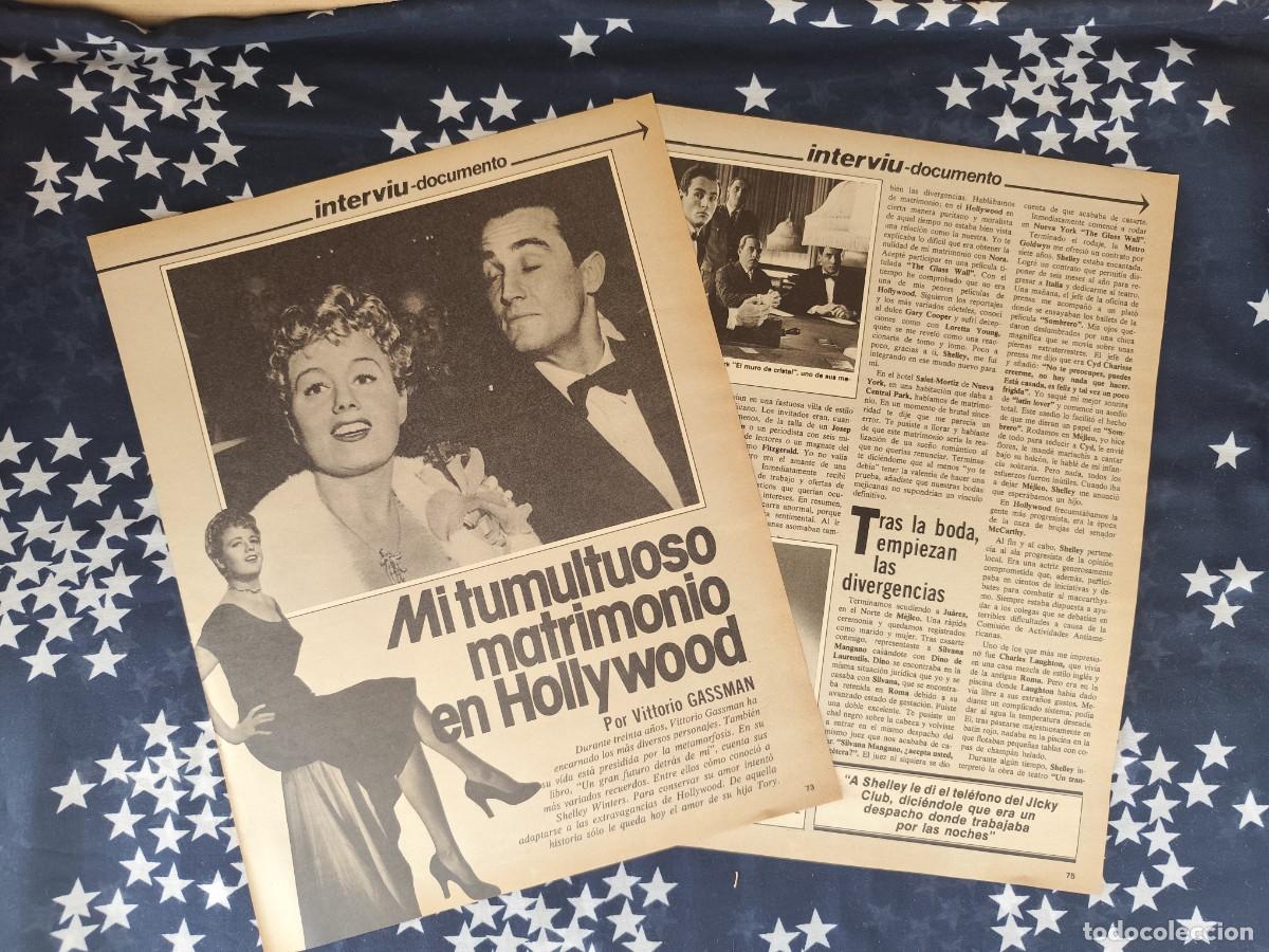 Coleccionismo de revista Intervi&uacute;: Mi tumultuoso matrimonio en Hollywood Vittorio Gassman Recorte/Cliping Revista Interviu 324-1982