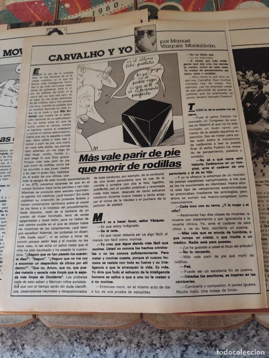 Coleccionismo de revista Intervi&uacute;: Carvalho y yo V&aacute;zquez Montalb&aacute;n Recorte/Cliping Revista Interviu 324-1982