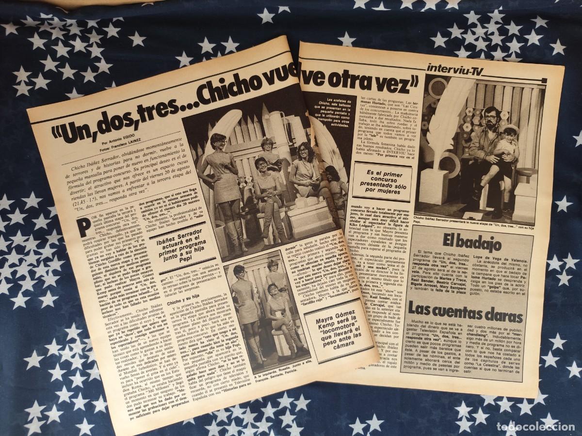 Coleccionismo de revista Intervi&uacute;: Un,dos,tres ... Chicho vuelve otra vez Recorte/Cliping Revista Interviu 327-1982