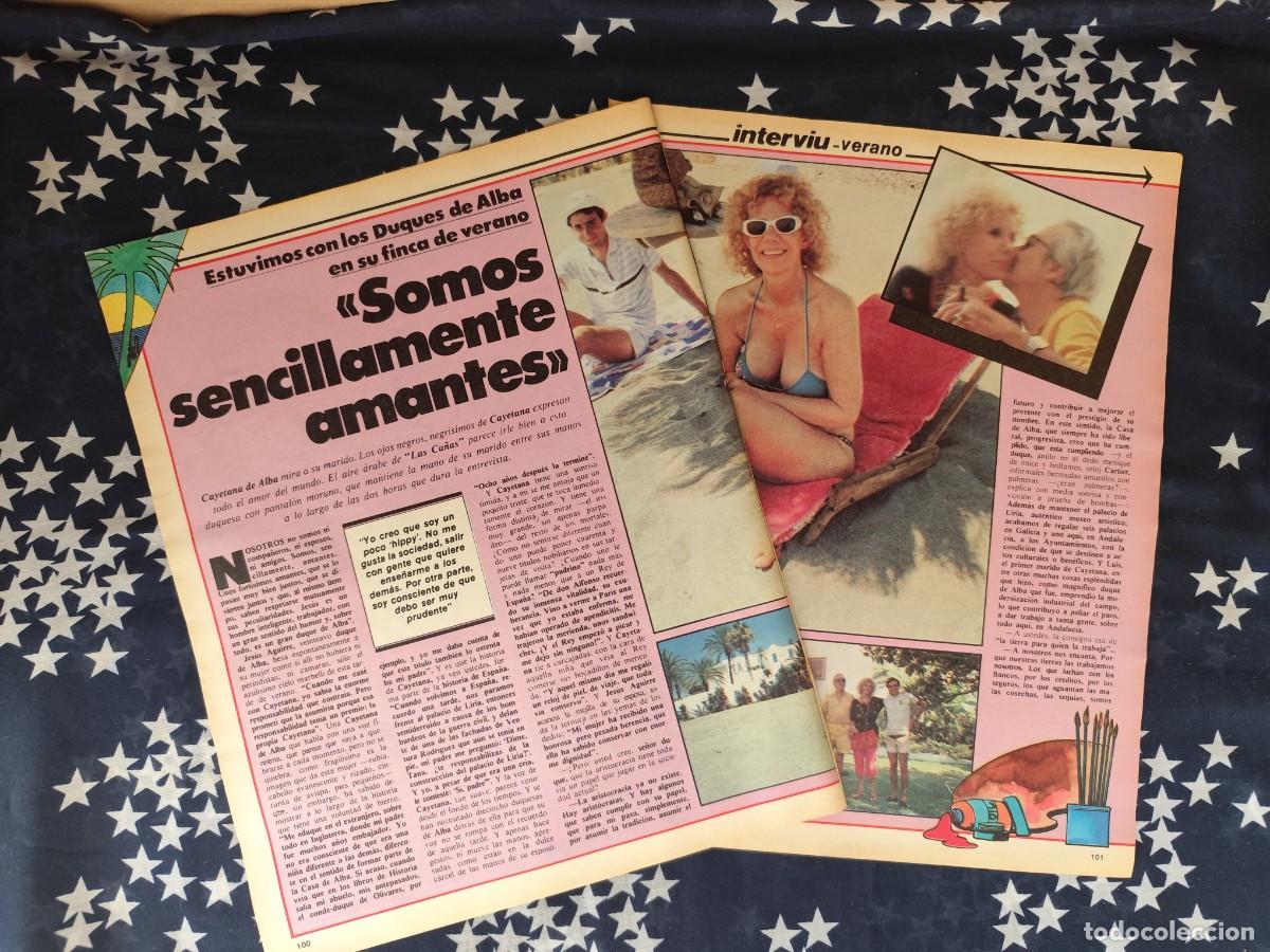 Coleccionismo de revista Intervi&uacute;: Los Duques de Alba Somos sencillamente amantes Recorte/Cliping Revista Interviu 327-1982