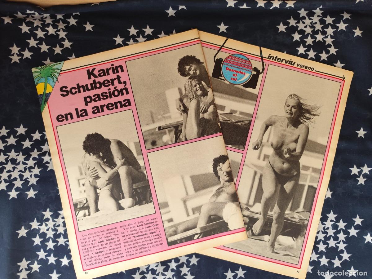 Coleccionismo de revista Intervi&uacute;: Karin Schubert , pasi&oacute;n en la arena Recorte/Cliping Revista Interviu 327-1982