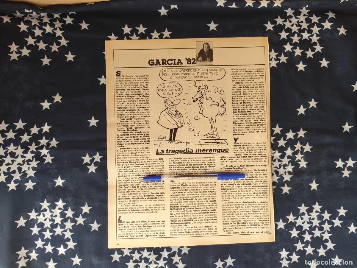 Coleccionismo de revista Intervi&uacute;: Garc&iacute;a '82 Recorte/Cliping Revista Interviu 327-1982