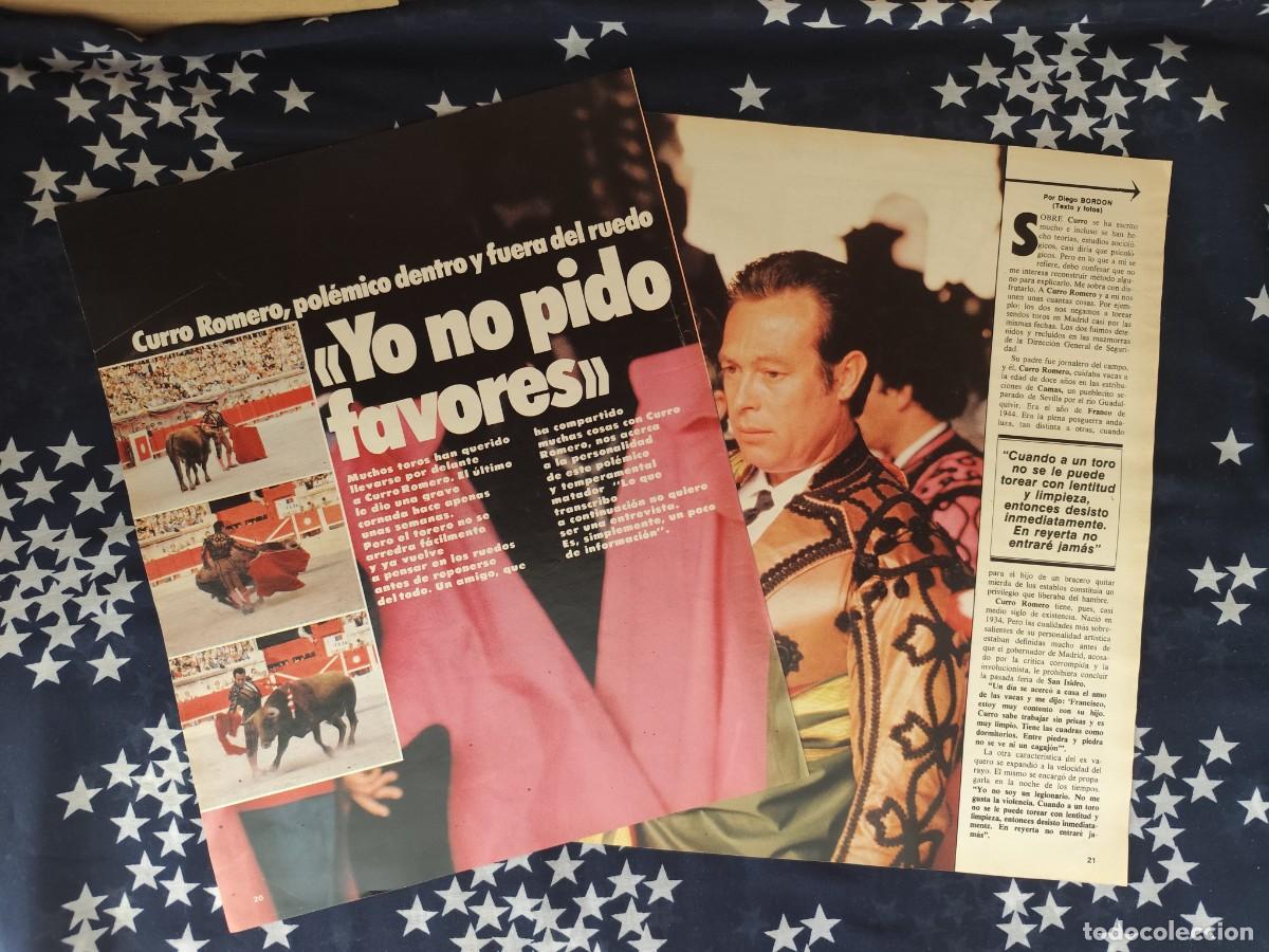 Coleccionismo de revista Intervi&uacute;: Curro Romero Yo no pido favores Recorte/Cliping Revista Interviu 327-1982