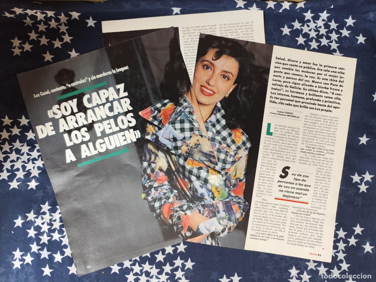 Coleccionismo de revista Intervi&uacute;: Luz Casal Soy capaz de arrancar los pelos a alguien Recorte/Cliping Revista Interviu 822-1992